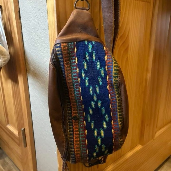 Nena & Co. Blue and Brown Crossbody Bag - Picture 1 of 4